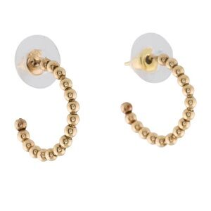 14K Bead Huggie Earrings